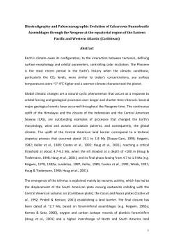 Biostratigraphy and Paleoceanographic Evolution