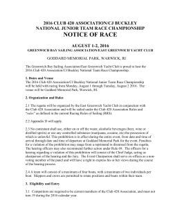 2016 club 420 association/cj buckley national junior team race