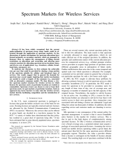 Spectrum Markets for Wireless Services