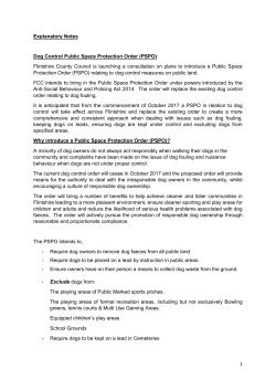 Explanatory Notes - PSPO - Flintshire County Council