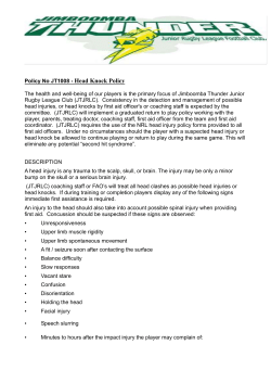 Head Knock Policy - Jimboomba Thunder