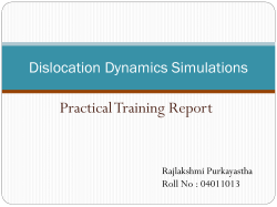 Dislocation Dynamics Simulations