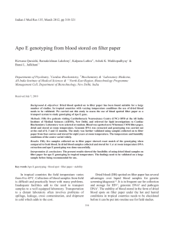 Apo E genotyping from blood stored on filter paper