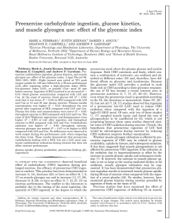 Preexercise carbohydrate ingestion, glucose kinetics, and muscle