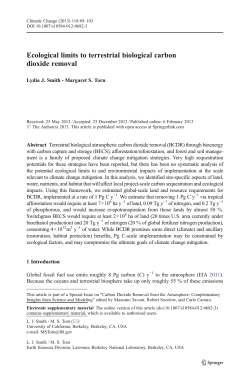 Ecological limits to terrestrial biological carbon dioxide removal