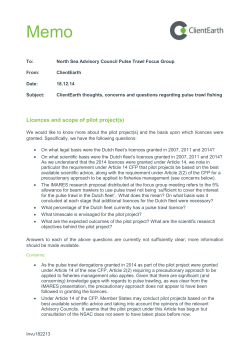 Pulse Trawling Comments Client Earth