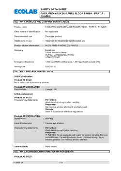 safety data sheet facilipro maxx durable floor finish - part a