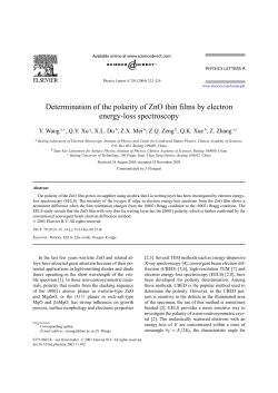 Determination of the polarity of ZnO thin films by electron energy