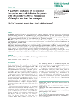 A qualitative evaluation of occupational therapy-led