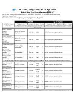 List of Dual Enrollment Courses 2016