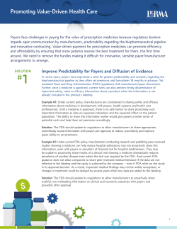 Promoting Value-Driven Health Care