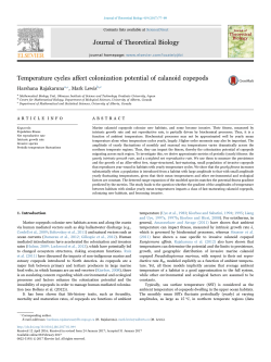 Temperature cycles affect colonization potential of calanoid copepods