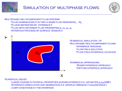 Front tracking (sharp interface) Volume of fluid