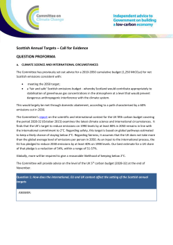 Scottish Annual Targets &ndash; Call for Evidence
