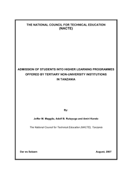 admission of students into higher learning programmes offered