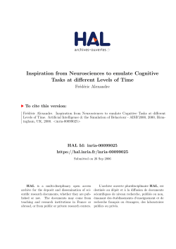 Inspiration from Neurosciences to emulate Cognitive Tasks at