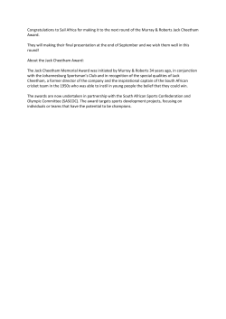 Congratulations to Sail Africa for making it to the next round of the