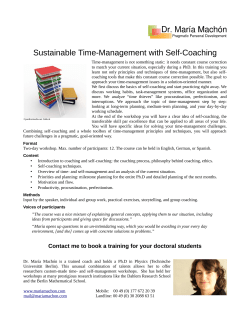 Sustainable Time-Managament with Selfcoaching