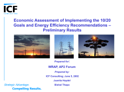 Implications of 10/20 goals and energy efficiency recommendations