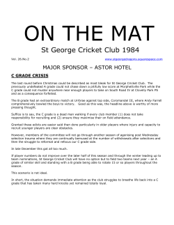 ON THE MAT - St George Cricket Club