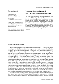 Location, Regional Growth and Local Development Theories