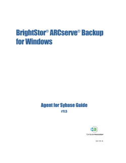 BrightStor ARCserve Backup for Windows Agent for Sybase Guide