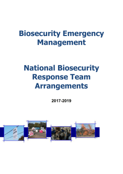 National Biosecurity Response Team Arrangements 2017-2019