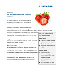 How product temperatures affect food quality and safety