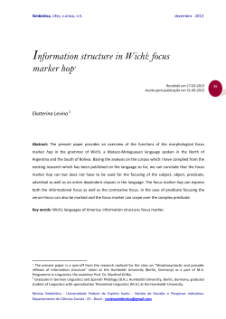 Information structure in Wich&iacute;: focus marker hop1