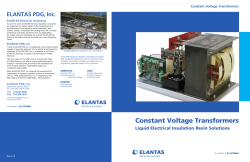 Constant Voltage Transformers - ELANTAS Electrical Insulation