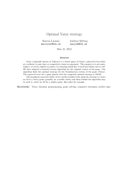 Optimal Yatzy strategy