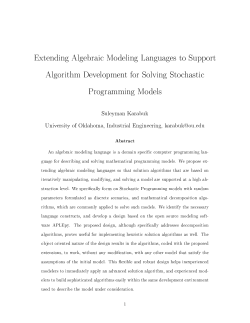 Extending Algebraic Modeling Languages to Support Algorithm