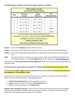 The 2016 Livingston Township Leaf Collection Program Schedule is