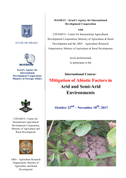 International Course: Mitigation of Abiotic Factors in Arid and Semi