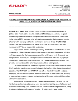 Introducing the Sharp MX Series Color and Monochrome Office