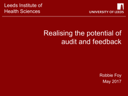 Evidence-based audit and feedback