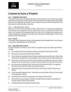 License to Carry a Firearm