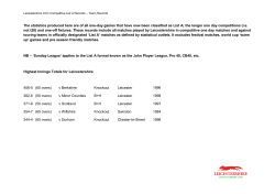 The statistics produced here are of all one