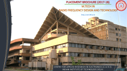 PLACEMENT BROCHURE (2017-18) M.TECH IN RADIO