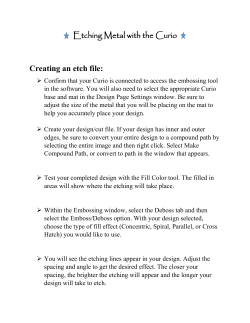 Etching Metal with the Curio Creating an etch file