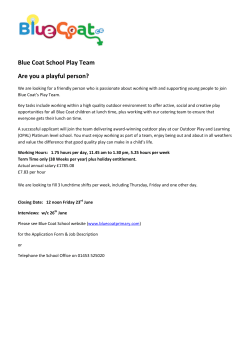 Play Team Advert - Blue Coat Primary School