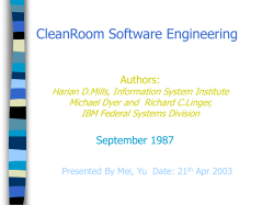 Cleanroom Software Engineering