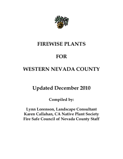 FIREWISE PLANTS FOR WESTERN NEVADA COUNTY Updated