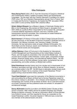 a list of other participants - Gildenhorn Institute for Israel Studies