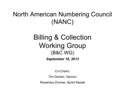 North American Numbering Council Billing - NANC