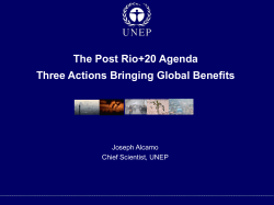 The Post Rio+20 Agenda, Three Actions Bringing - GEF-STAP