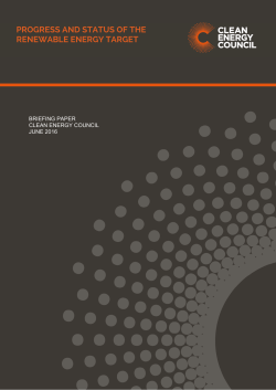 Progress and status of the Renewable Energy Target final