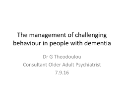 The management of challenging behaviour in