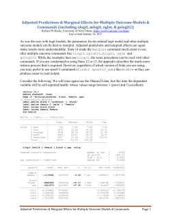 Adjusted predictions and marginal effects for multiple outcome