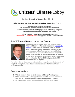 Rob Williams, Resources for the Future